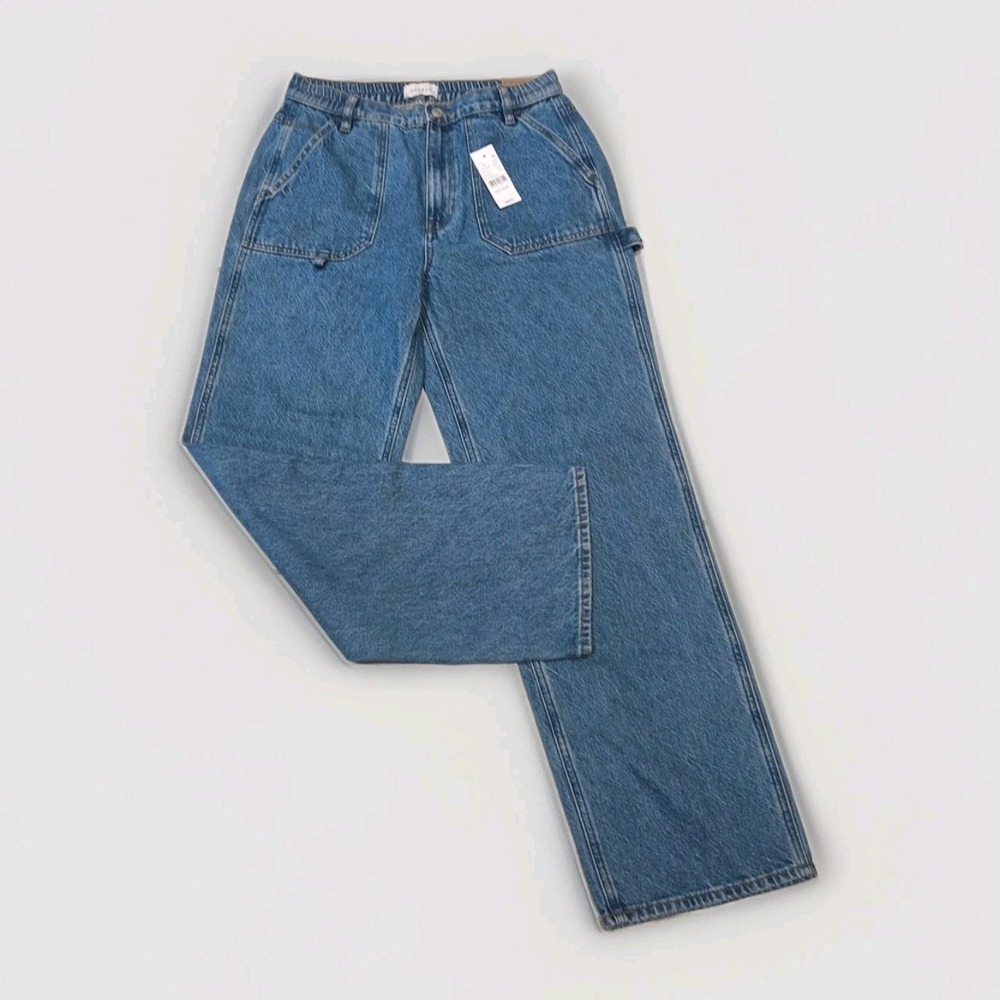 PacSun Women's 90s Boyfriend Jeans Medium 28 Wash High Rise Denim Elastic Waist